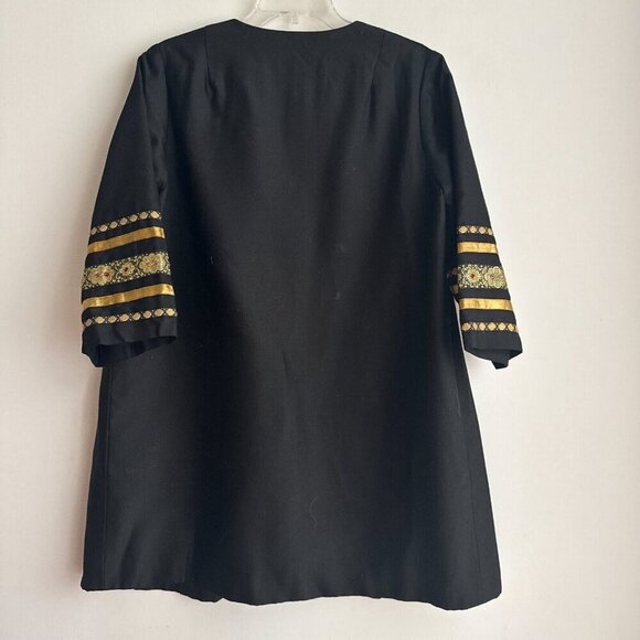 Vintage Majestic Black Gold Cuff A line Blazer M - Picture 4 of 6